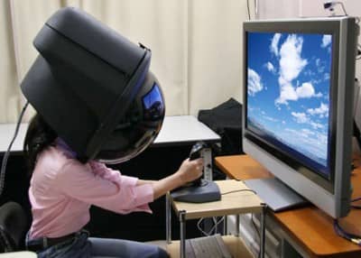 Virtual Reality - In this case you interact with real people, real teachers, real content... with real results. The word virtual is used to describe something that is almost a thing but not quite the thing- Virtual Reality Helmet