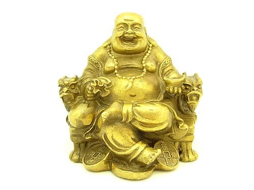 Laughing Buddha Feng Shui Symbol with money bag is one of the most auspicious symbols and is said to bring wealth,happiness and success.