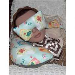 Hand-sewn eye mask; washable eye mask liner; neck pillow; and sachet luxury relaxation or travel set