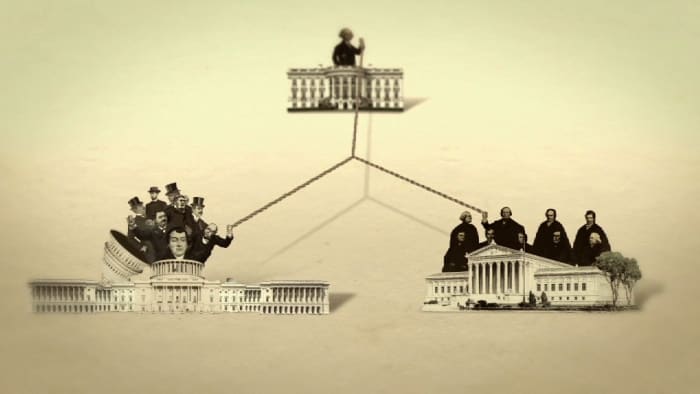 The Constitution creates three branches of government--Legislative, Executive, and Judicial--in order to reduce the potential of governmental tyranny.