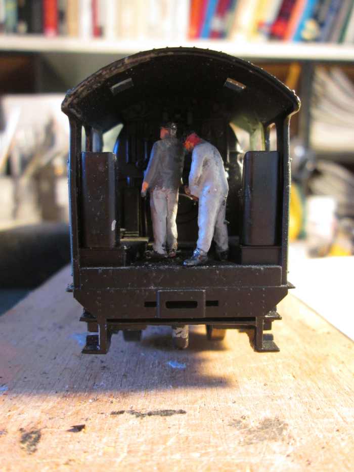 Crew positioned, driver to the left. Pre-LNER eastern English railway companies' locomotives were right-hand drive. North British engines were left-hand drive so LNER locomotives that ran in Scotland were refitted for left side drive.