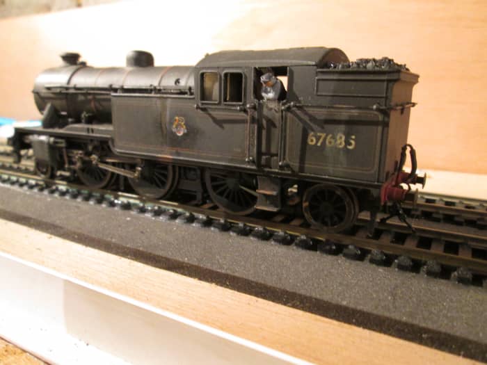 Class V3 2-6-2 tank loco 67685 stands on the Up passenger/parcels road ready to take. This is the driver's side...