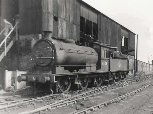 J27 65819 at the coaling stage, South Blyth (52F) allocated here possibly before 1950, and remained until May, 1967 when South Shed closed, probably going for scrap. There is no mention of being transferred to Sunderland (54A) or Hartlepool (51C)