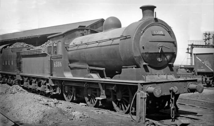 65816 was a West Hartlepool (51C) allocation throughout her working life. Seen here at rest on shed