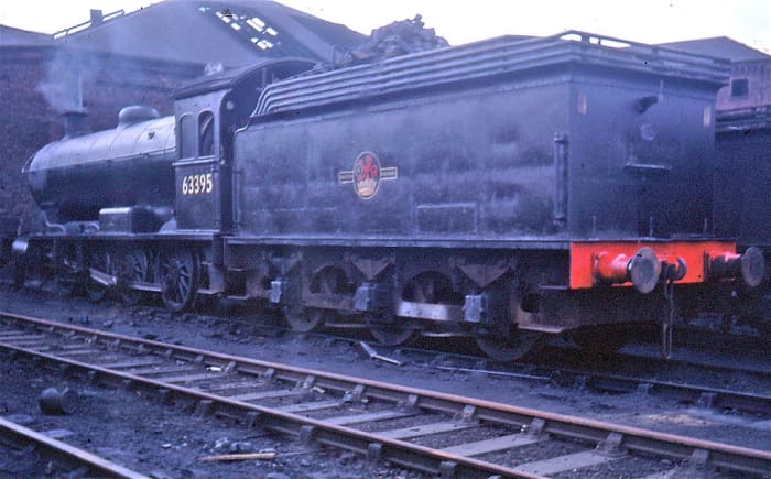 Now preserved, tried and tested, Q6 63395 rest between shifts at Sunderland shed (54A) in June, 1967 months before withdrawal and an uncertain future
