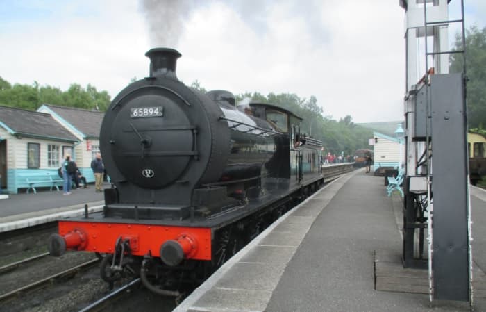 The one that got away - 65894 owned by NELPG since 1st December, 1966, bought direct from British Railways' North Eastern Regions. Seen at Grosmont between duties. Fitted with vacuum pipes, steam heating and screw couplings for passenger working