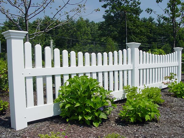 Home Remodeling Improvement Scalloped White Picket Fence - Vinyl Too ...