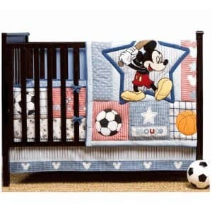 Up to Bat Disney Baby 4 Piece Mickey Mouse Crib Bedding Set available at a great price from Amazon.com