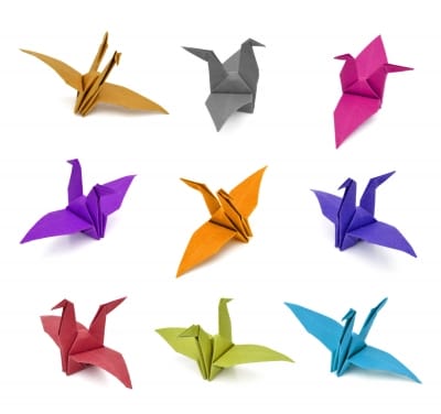 Children love to make Origami birds. I use double sided tape for placing on walls. Instructions at : http://www.wikihow.com/Fold-a-Traditional-Origami-Swan