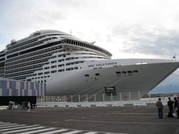 The cruise ship MSC Splendida on which we cruised the Western Mediterranean for 7 days last week before spending this week in Barcelona, Spain.