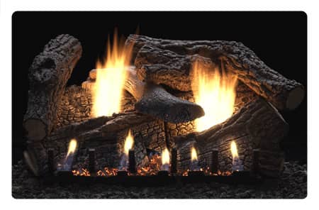 super sassafras by empire, white mountain is one of the most popular ventless gas fireplaces with logs.