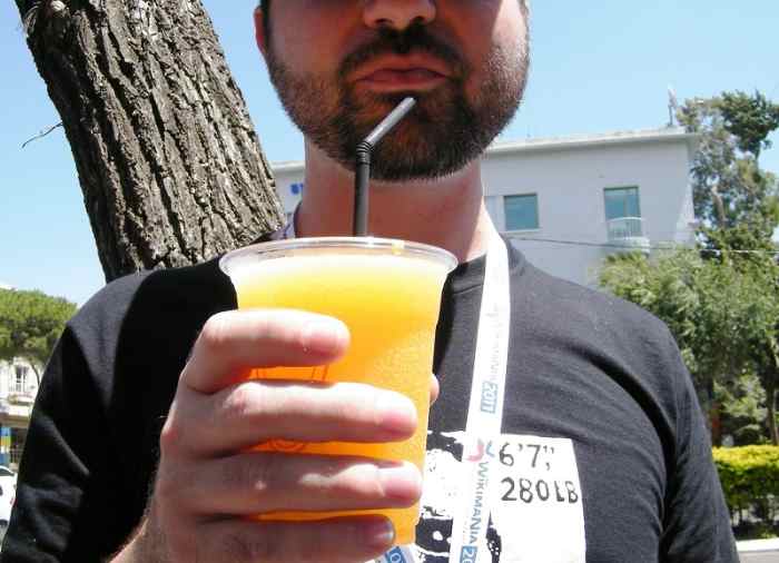 A crushed ice slurpee is a refreshing drink on a hot summer's day.