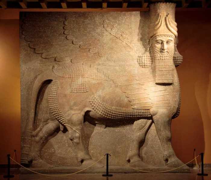 Assyrian Lamassu (Sedu) from the throne room of King Sargon II (721-705 B.C) - Oriental Institute Museum - University of Chicago