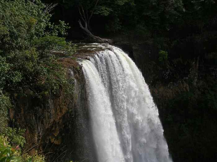 Wailua Falls, Kauai, Hawaii. The Opening Scene for Television's "Fantasy Island.Total heighth of the falls - 84 ft.