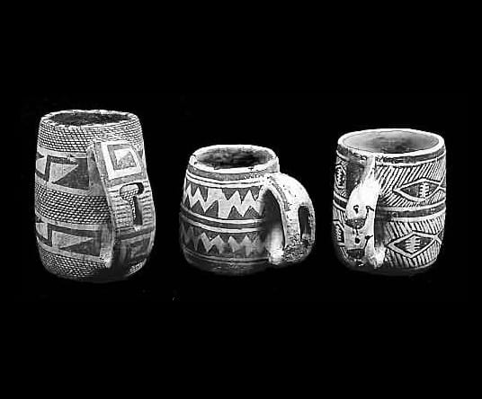 Anasazi Mugs, Prehistoric mugs with handles are found only in the immediate area of the Four Corners, especially in Southwest Colorado. source Wikipedia - history of coffee mugs