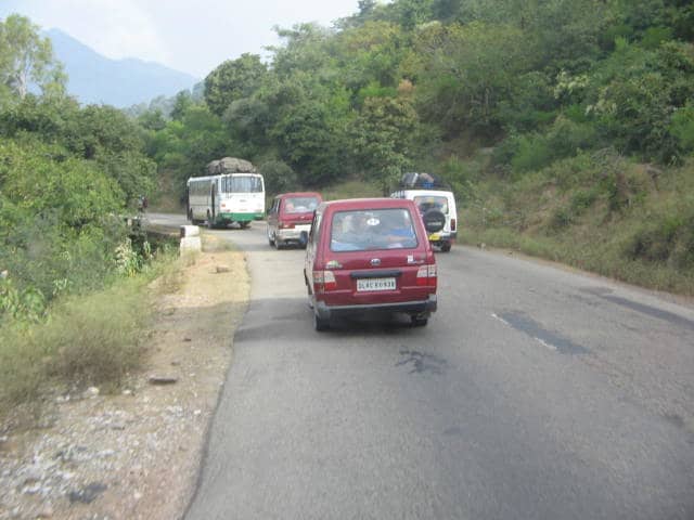 Chakrata by road pics - A convoy or caravan of vehicles approaching Kalsi