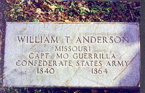 Veterans tombstone put in place in 1968 which incorrectly shows Andersons birthdate as 1840 instead of 1839.