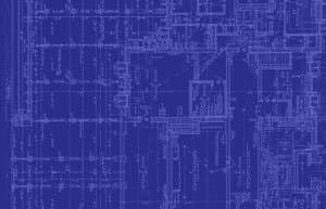 Something new and blue - actually the original is a scan of a 1930s black-and-white tissue paper sketch, but it's been Photoshopped in 2011 to resemble a real blueprint