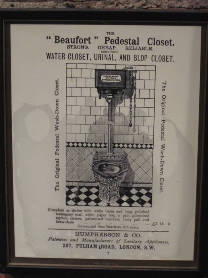 Photo of Ad for Thomas Crapper Toilet on Display at Seattle Washington's Underground Seattle