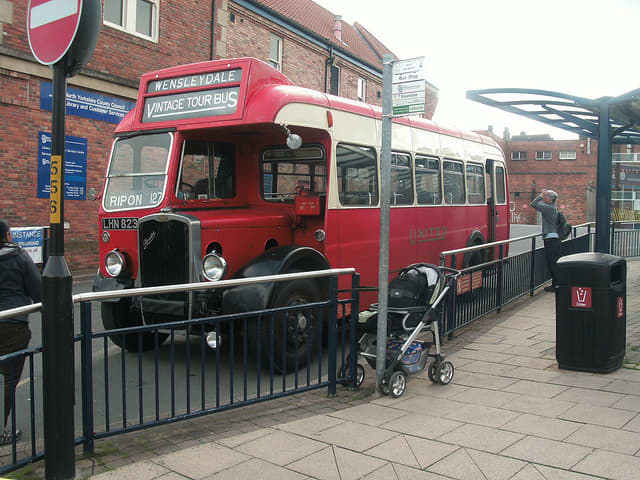 Another of the Wensleydale vintage buses - this is a former United Automobile Services' Bristol L5G at Ripon bus station. Leyburn Station is one of their stopping points