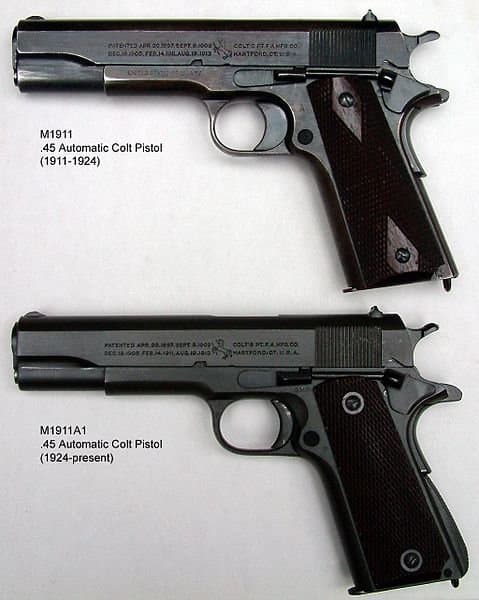 The government issued .45 caliber sidearm. This is said to be the only weapon Basil L. Plumley carried into the Battle of Ia Drang.