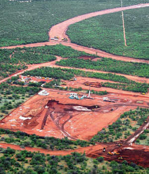 Mapungubwe aerial 1. Aerial photos taken a few months ago(around -2010 show the destruction raken place, mined by an Australian company Coal of Africa Limited(CoAL) which was abruptly halted inits operations in Vele coal mine, 6 k km from Mapungubwe