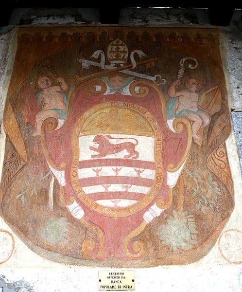 Coat of Arms of former Italian Seminary, Madonna di Campagna, Verbania0Pallanza, Italy