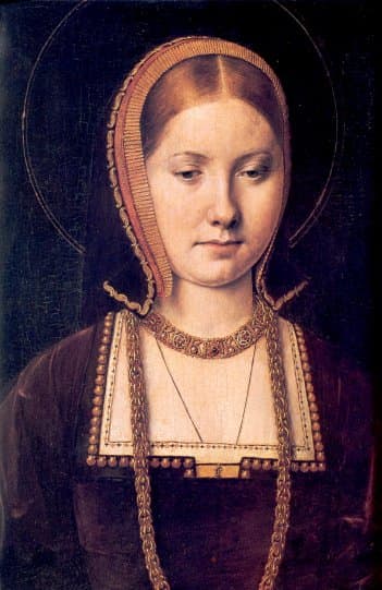 Portrait of a young Catherine of Aragon by Michael Sittow c. 1502. Catherine was considered a great beauty at the time and by Henry VIII.
