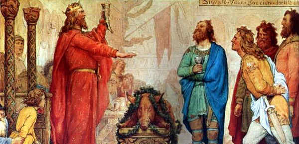 Svein Haraldsson, 'Forkbeard' had ousted his father before turning to bleeding Aethelred's coffers. A desire for the kingship brought him to land in the old Danelaw in AD 1013