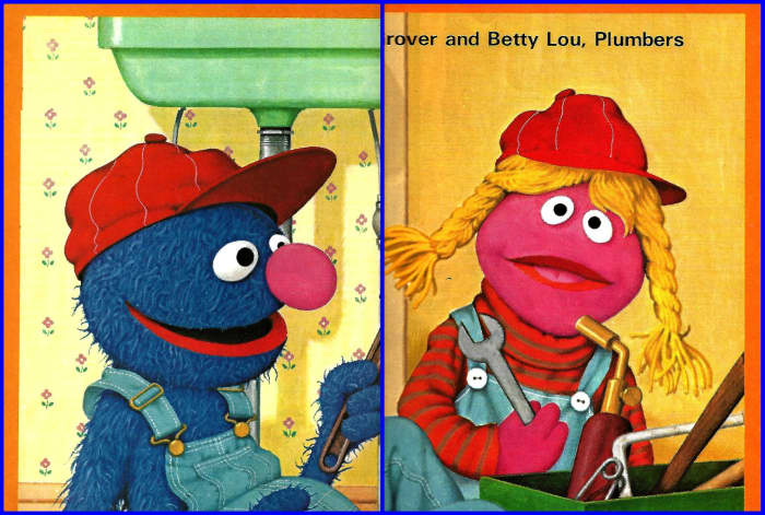 Once again the magical world of Jim Henson's Muppets is brought to life by Charles Rowen and his camera. Here we have Grover and Betty Lou as plumbers on Sesame Street.