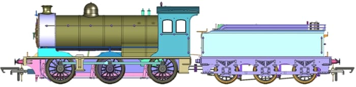 One of the CAD images of the Oxford Rail J27, to be released on sale later this year (2019), in LNER and BR early and late liveries