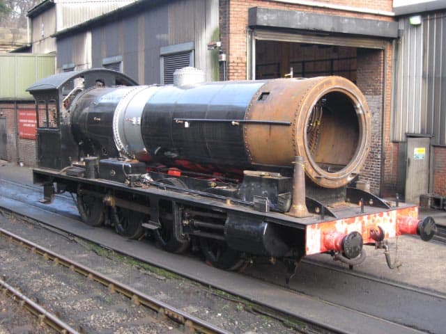 63395 in mid-overhaul stands outside Deviation Shed January 2007 with her smokebox awaiting attention (R Pearson)