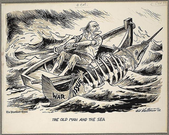 The old man and the sea are characters used in many eras, but the LBJ Era is of the same time period as the Hemingway story.
