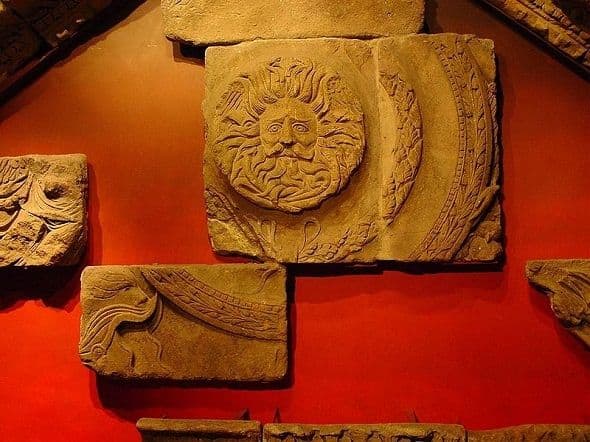 Some Remains of Roman temple, Aquae Sulis, modern Bath, England, UK