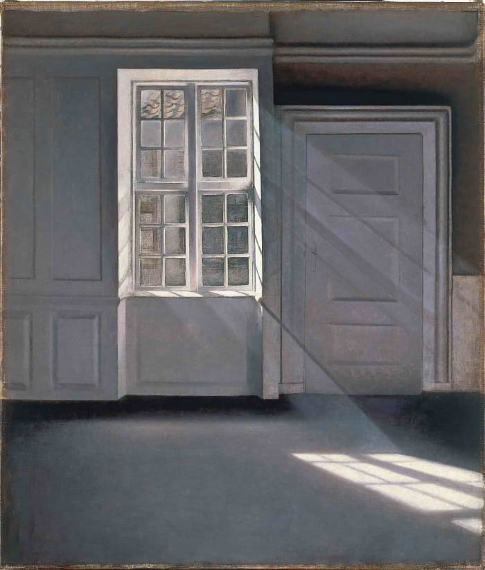 Dust Motes Dancing in the Sunbeams (1900) by Vilhelm Hammerschoi | Oil on canvas | Ordrupgaard Museum, Charlottenlund, Denmark