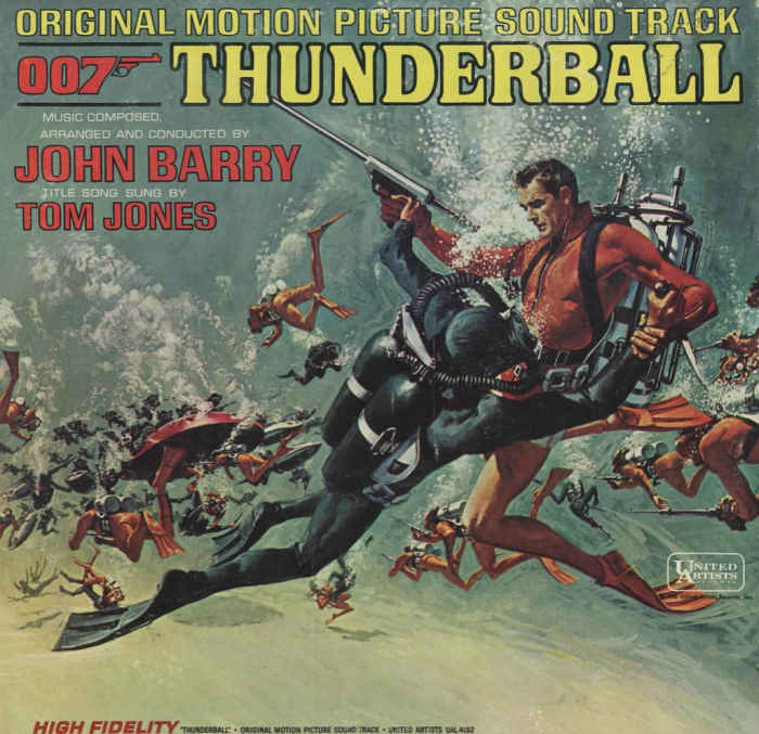 James Bond 007 "Thunderball" United Artists Records UAL 4132 12" Vinyl Record (1965) John Barry Original Motion Picture Soundtrack