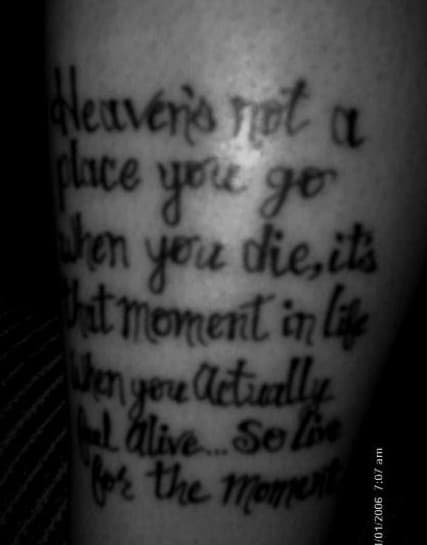 Tattoo Ideas: Quotes on Death, Heaven, Mourning - HubPages