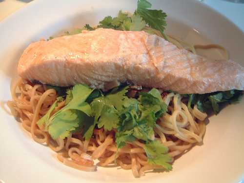 Poached Salmon. Economy Gastronomy Bedrock Recipe from TV series featuring Allegra McEvedy & Paul Merrett