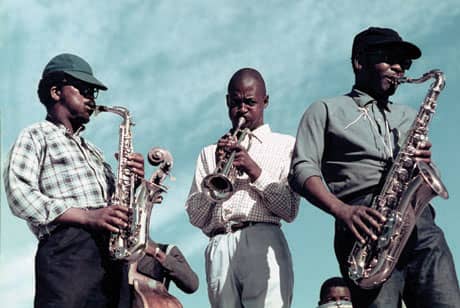 Danayi Dlova, Duke Ngcukana and Cups Nkanuka. Photo from Keeping Time 1964–1974: The Photographs And Cape Town Jazz Recordings