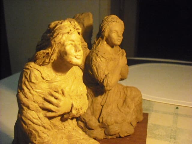 Side by side but they will face each other as in the photo below. I have spent another couple of hours this morning (27/1/15) just to refine the face and hands of the Virgin and the Angel.