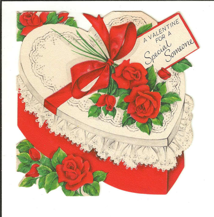 This vintage Valentine from my collection could be enlarged and words added next to it for your February display of books for Valentine's Day.