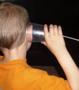 Creating and using cup phones to learn about how sound waves travel from Lesson 1: Hearing and Sound Waves