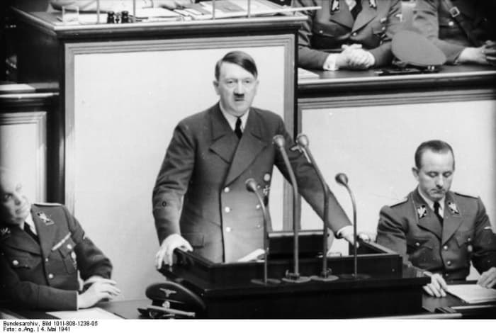 Hitler speaking in Germany, 1941