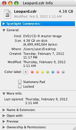 When you finish, the resulting disc image should have a size similar to mine in the above screenshot