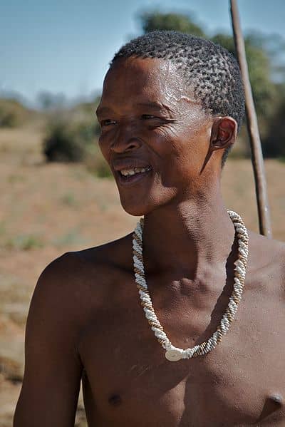 The Khoisan of South Africa are one of the last true hunter gatherers in the world. This man cannot afford to be burdened by possessions, as he needs to remain mobile at all times.