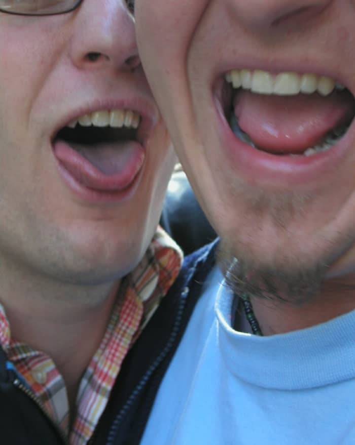 Ask your best mate to help you fend off people trying to mock you - by laughing at them with you.