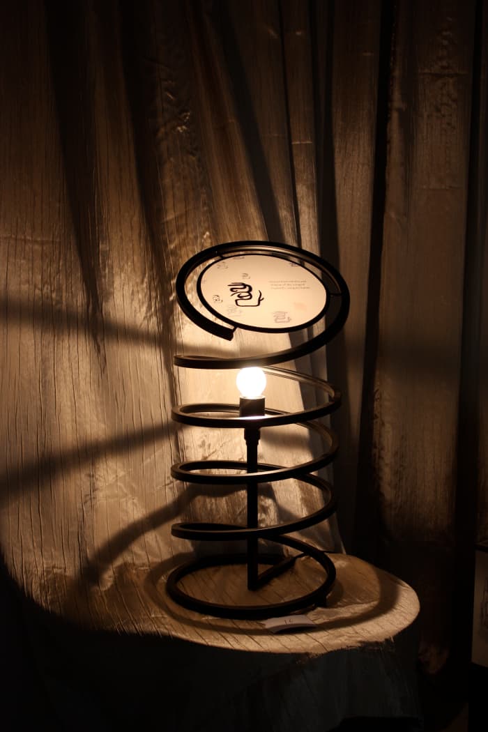 one of the lamps from the dark 'til dawn collection, designed and hand-painted by Peter Zhou (周宇) in response to 30 of Shelly Bryant's haiku