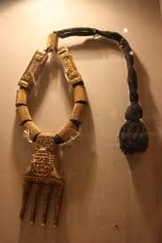 This 19th century temple jewelry marriage necklace is now present at the Victoria and Albert Museum, London.