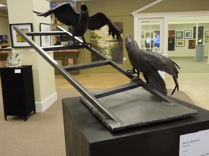 Selected for Honorable Mention by juror Chris Winfield, "The Dispute" by Ann S. Bernhardt , in bronze