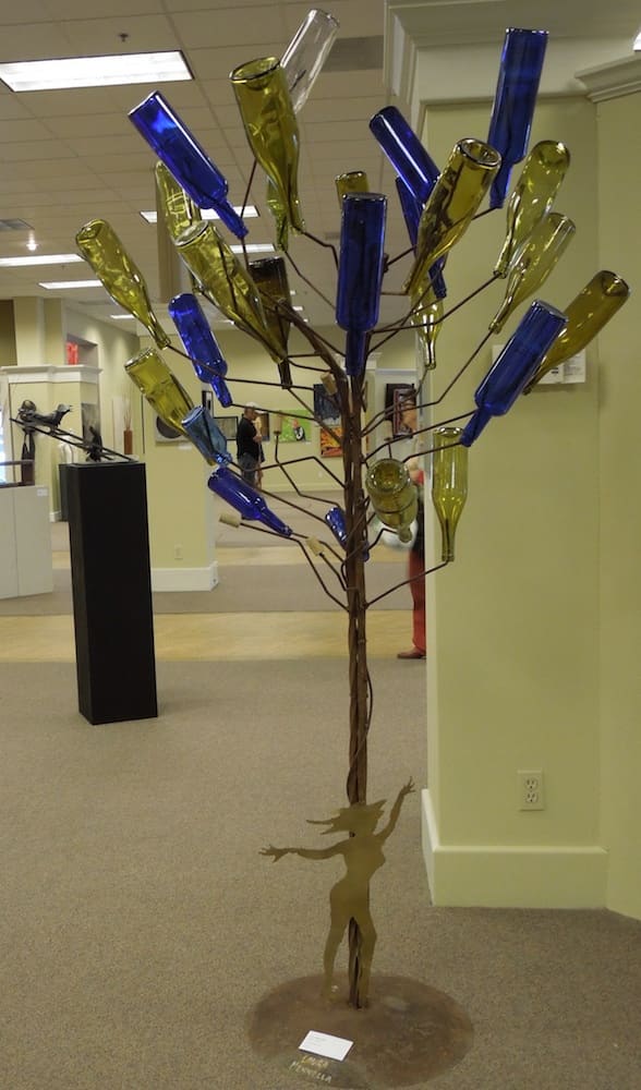 "Spirit Catcher" by Laura Mennella, made with metal, glass, and cork